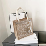 Retro Print Forest PU Shoulder Bag Transparent Handbag