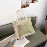 Retro Print Forest PU Shoulder Bag Transparent Handbag