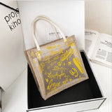 Retro Print Forest PU Shoulder Bag Transparent Handbag