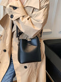 Vintage Bucket Bag PU Leather Shoulder Bags Large Capacity Crossbody Bag