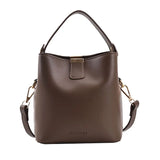 Vintage Bucket Bag PU Leather Shoulder Bags Large Capacity Crossbody Bag