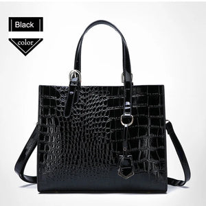 Vintage Crocodile PU Leather Handbag Top-handle Tote Messenger Shoulder Bag
