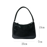Casual Solid Shoulder Bags Split Retro Small Clutch French Style Underarm Bag