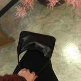 Casual Solid Shoulder Bags Split Retro Small Clutch French Style Underarm Bag