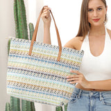 Boho Summer Shoulder Bag Straw Beach Handbag for Shopping