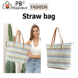 Boho Summer Shoulder Bag Straw Beach Handbag for Shopping