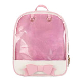 Harajuku Bow-knot Mini Backpack Clear Transparent School Bag for Teen Girls