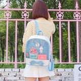 Harajuku Bow-knot Mini Backpack Clear Transparent School Bag for Teen Girls
