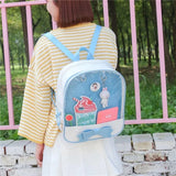 Harajuku Bow-knot Mini Backpack Clear Transparent School Bag for Teen Girls