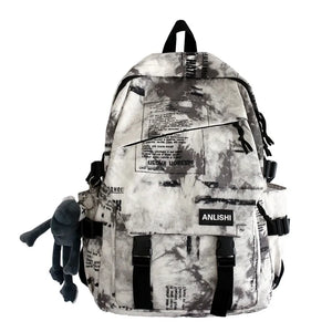 Harajuku Cloud Print Backpack Student Nylon Laptop School Bag Teen Girls