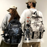 Harajuku Cloud Print Backpack Student Nylon Laptop School Bag Teen Girls