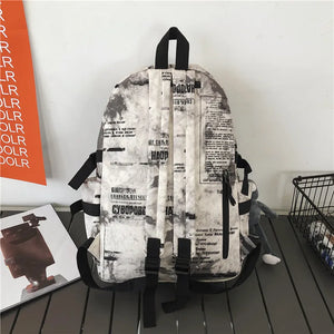 Harajuku Cloud Print Backpack Student Nylon Laptop School Bag Teen Girls