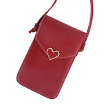 Women Heart-shaped Phone Bag Lady Handbag Small Messenger Bags
