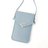 Women Heart-shaped Phone Bag Lady Handbag Small Messenger Bags
