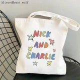 Women Heartstopper Rainbow Pride Gay Shopper Bag Harajuku Shopping Canvas Tote