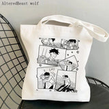 Women Heartstopper Rainbow Pride Gay Shopper Bag Harajuku Shopping Canvas Tote