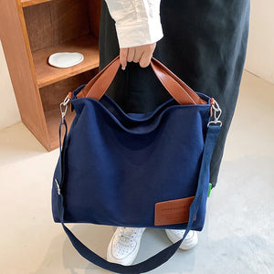 Canvas High Capacity Shoulder Bag Casual Travel Handbag