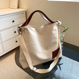 Canvas High Capacity Shoulder Bag Casual Travel Handbag