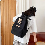 Women High Bear Canvas Backpack Large Capacity Teenage School Bags
