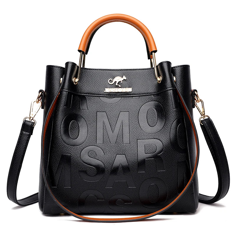 High PU Leather Shoulder Bag Crossbody Retro Solid for Women