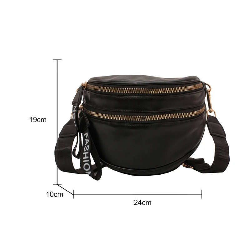 Women's Messenger Crossbody Bag Casual Shoulder Tote Saddle Clutch PU Leather