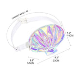 Women Holographic Waist Fanny Pack Shell Shape Belt Bum Bag