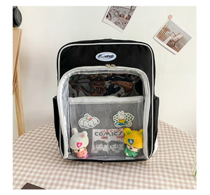 Women Japanese Transparent Ita Bag College Style Student School Backpack