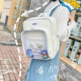 Women Japanese Transparent Ita Bag College Style Student School Backpack