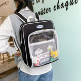 Women Japanese Transparent Ita Bag College Style Student School Backpack