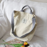 Japanese Style Canvas Shoulder Bag Large-capacity Handbag
