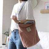 Japanese Style Canvas Shoulder Bag Large-capacity Handbag