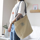 Japanese Style Canvas Shoulder Bag Large-capacity Handbag