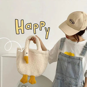 Women Japanese Style Lamb Plush Shoulder Bag