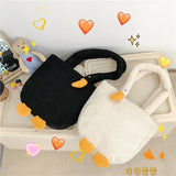 Women Japanese Style Lamb Plush Shoulder Bag