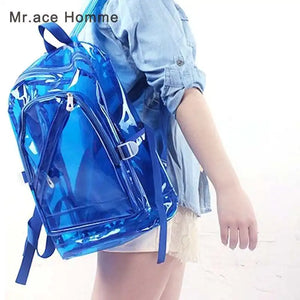 Transparent Jelly Backpack Waterproof PVC School Bag for Girls