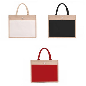 Women Jute Tote Shopping Bag Reusable Beach Burlap Handbag