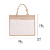 Women Jute Tote Shopping Bag Reusable Beach Burlap Handbag