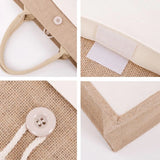Women Jute Tote Shopping Bag Reusable Beach Burlap Handbag
