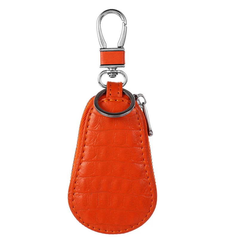 Leather Keychain Holder Car Key Wallet Zipper Key Case Bag