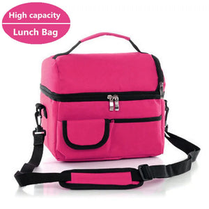 Women Kids Thermal Lunch Bag Double Layer Thicker insulated Cooler Pack