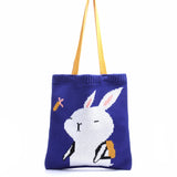 Women Knitting Shoulder Bags Duck Ladies Cartoons Handbag Casual Tote