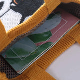 Duck Cartoon Shoulder Bag for Women Knitting Handbag Tote Wool Shopping Bag