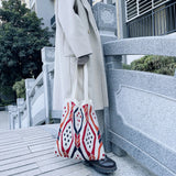 Ethnic Boho Crochet Shoulder Bag Large Capacity Tote