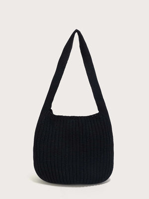 Women Knitting Shoulder Bag Handbag Minimalist Crochet Bucket Bag