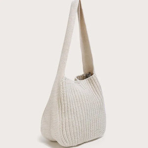 Women Knitting Shoulder Bag Handbag Minimalist Crochet Bucket Bag