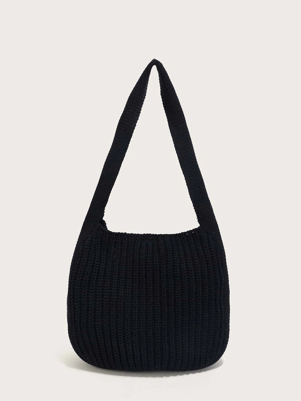 Women Knitting Shoulder Bag Handbag Minimalist Crochet Bucket Bag