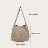Women Knitting Shoulder Bag Handbag Minimalist Crochet Bucket Bag