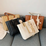 Retro Tote Bag for Women - Simple Shoulder Tote for Lady