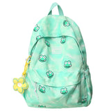 Women Japanese Frog Print Backpack Canvas Girl Student Ins Schoolbag