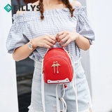 Mini PU Leather Backpack for Women Small Shoulder Bag